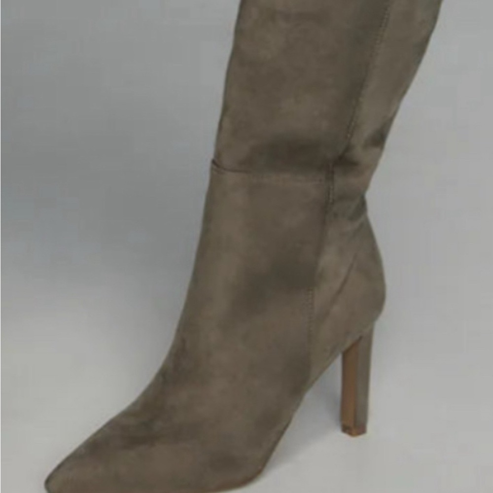 Vince Camuto suede knee high Boots soft green.